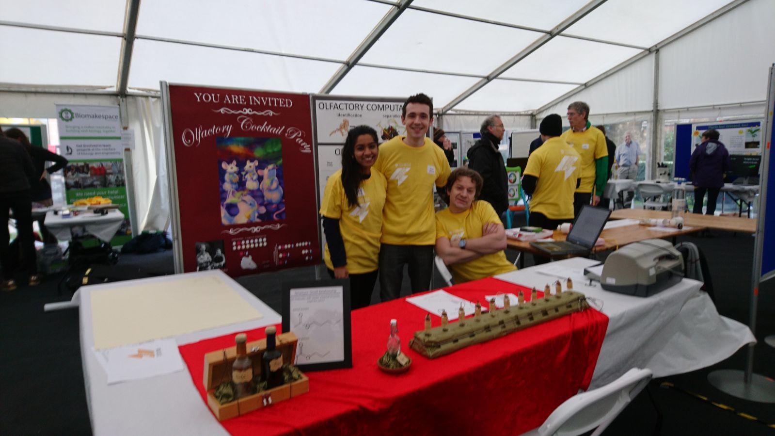  The lab throwing an olfactory cocktail party at Cambridge Science week 2018.