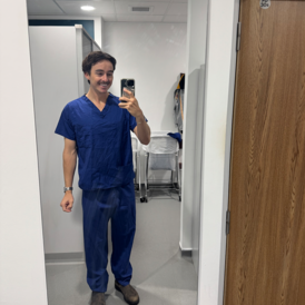 Zac scrubbed in at the Cambridge Surgical Training Centre