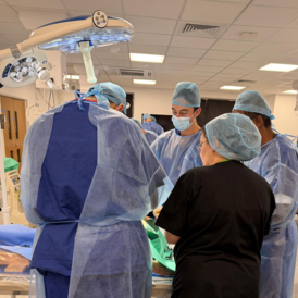 Zac assisting at the Cambridge Surgical Training Centre