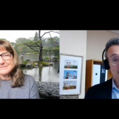Professor Angela Roberts and Professor Diego Pizzagalli accepting their award via video link