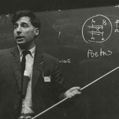 Bob Edwards giving a talk at a Berlin symposium
